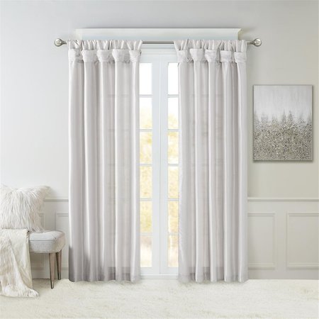 MADISON PARK Silver 100 Percent Polyester Twist Tab Lined Window Curtain MP40-6328
